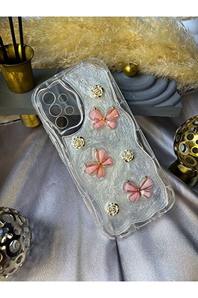 Rivor Samsung Galaxy A33 Uyumlu Kılıf Kamera Korumalı Kelebek Ve Çiçek Kabart...