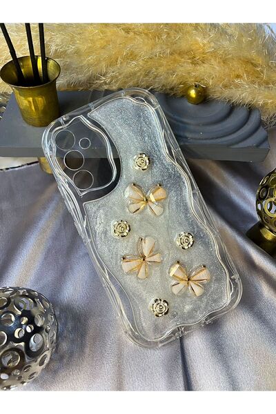 Rivor Galaxy S25 Plus & Galaxy S24 Plus Kılıf Kamera Korumalı Kelebek Ve Çiçek Kabartmalı Desenli Kapak