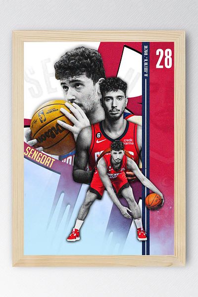 Saturn Alperen Şengün Framed Painting - Basketball Nba Poster Painting