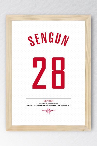 Saturn Alperen Şengün Jersey Framed Painting - Nba Houston Rockets Jersey