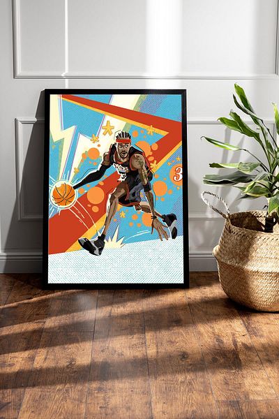 Saturn Pictură înrămată de Allen Iverson - Pictură poster NBA de baschet