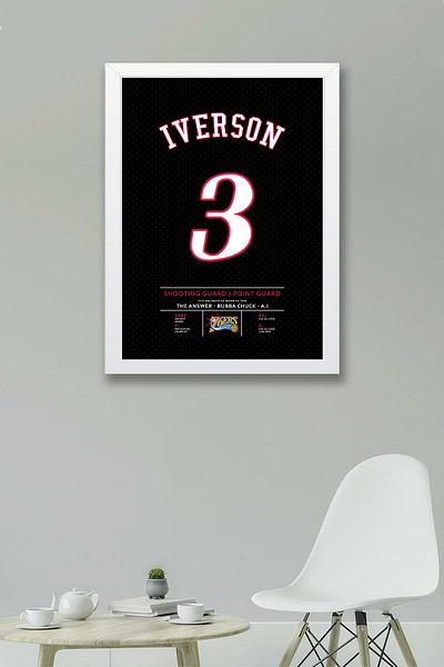 Saturn Tricou Allen Iverson cu cadru - Tricou NBA Philadelphia 76ers