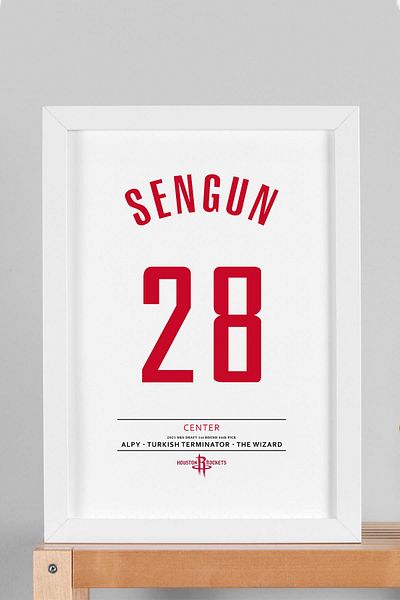 Saturn Pictură înrămată pe tricou Alperen Şengün - Tricou NBA Houston Rockets