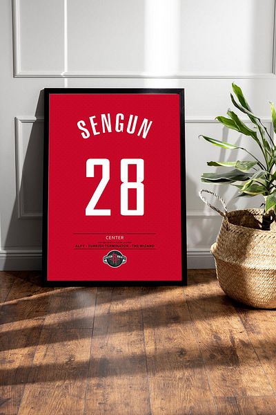 Saturn Pictură înrămată pe tricou Alperen Şengün - Tricou NBA Houston Rockets