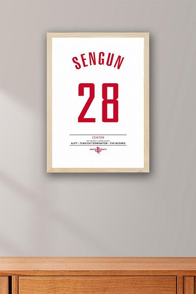 Saturn Alperen Şengün Jersey Framed Painting - Nba Houston Rockets Jersey