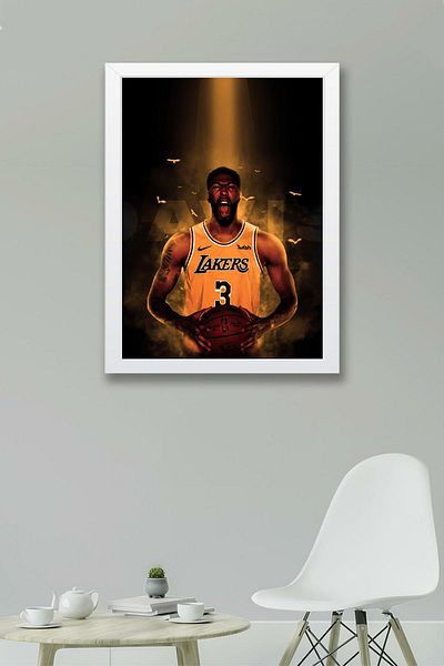 Saturn Anthony Davis Framed Painting - Basketball Nba Poster Painting