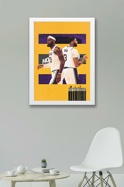 Saturn Pictură înrămată Anthony Davis Lebron James - Pictură poster NBA de baschet