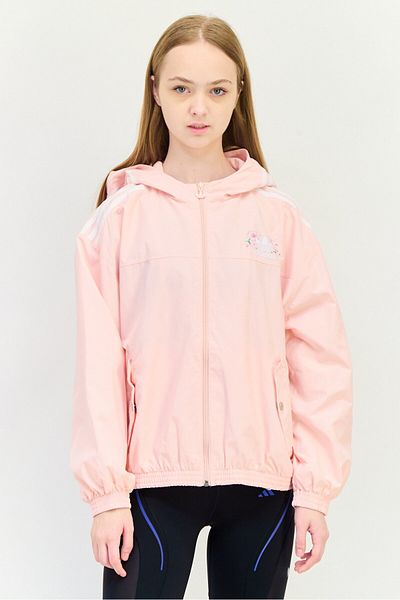 adidas Women Sportswear Fit Long Sleeve Outdoor Windbreaker Jacket, Pink