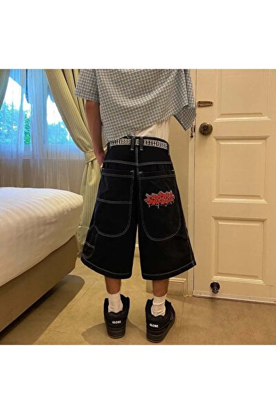 Gofeel Harajuku Graffiti Cortos Baggy Unisex Retro Şort