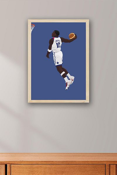 Saturn Pictură înrămată de Anthony Edwards - Pictură poster NBA de baschet