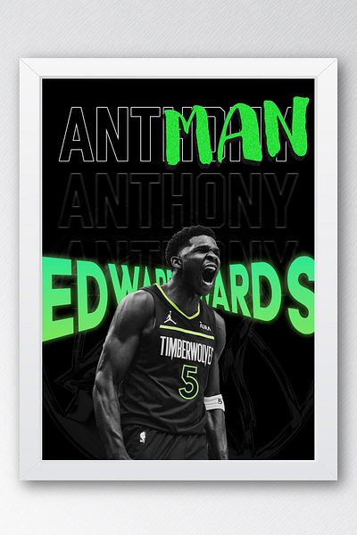 Saturn Pictură înrămată de Anthony Edwards - Pictură poster NBA Antman