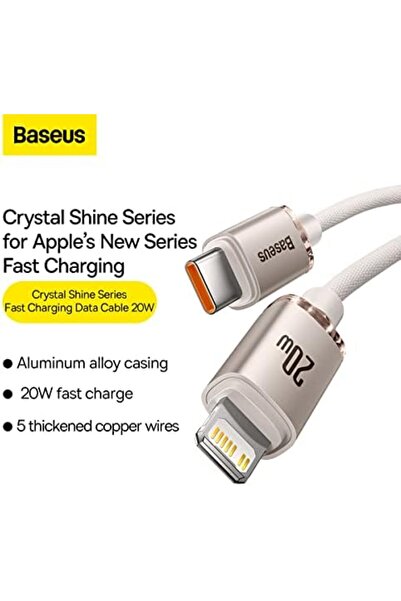Baseus USB-C To Lightning Cable, For iPhone Fast Charger 20W, Braided Nylon Lightning Cable For iPho