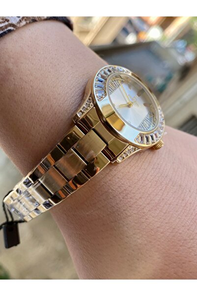 Reward Original Women Wrist Watch Waterproof Gold Color Steel Band