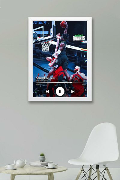 Saturn Pictură înrămată de Anthony Edwards - Pictură poster NBA Dunk of the Year