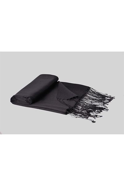 ARMANDA Double Sided Solid Color Silk Shawl 3011-Black