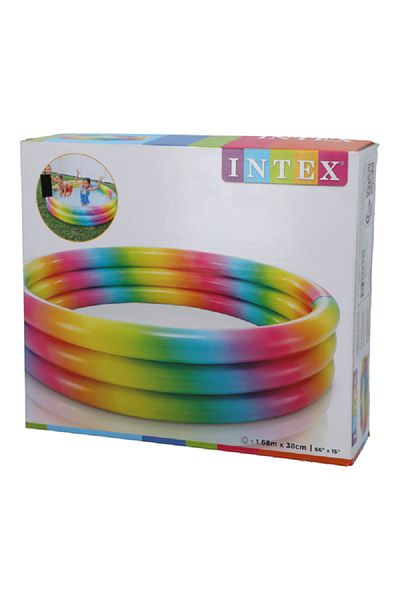 Intex حوض سباحة دائري قابل للنفخ للأطفال بمقاس 1.68 متر × 38 سم