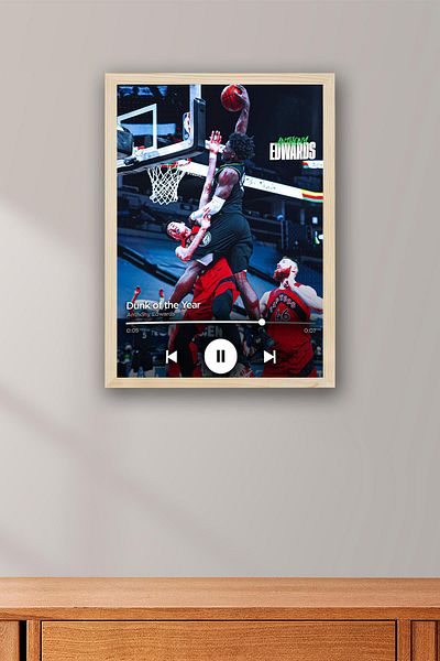 Saturn Pictură înrămată de Anthony Edwards - Pictură poster NBA Dunk of the Year