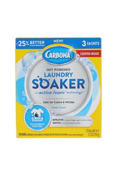 Carbona 3-Sachets Active Foam Technology Oxy Powered Laundry Soaker 5.3oz