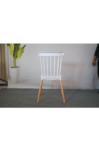 rexa Windsor Design Dining Chair – Stackable Pp Seat With Beech Wood Legs For Home 82 X 52 X 50cm