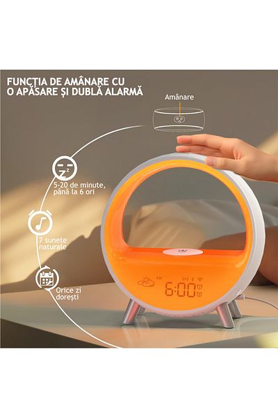 nivazo Nivazo Sleep Master 15W smart LED lamp and wireless charger, 9 RGB lighting effects