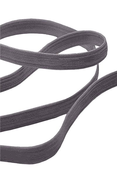 hapshoe Dark Gray 12 mm 5 Mt Durable Hard Flat Elastic Ribbon Rubber