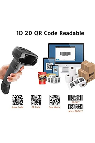 Zebra ماسح/مصور باركود محمول ثنائي/أحادي الأبعاد مزود بكابل USB من رمز DS2208-SR