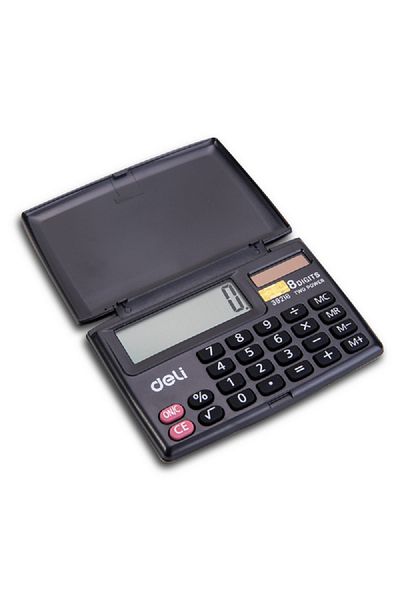 Deli 8-Digits Dual Power High Quality LCD Display Calculator Black