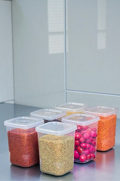 NY HOME Set of 6 Self-Covered Food Storage Containers 1.15 Liters