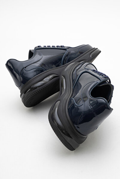 Dericlub DERİCLUB Чоловічі туфлі на товстій підошві з шнурівкою Casaul З натуральної шкіри CR 2568 СИНІЙ