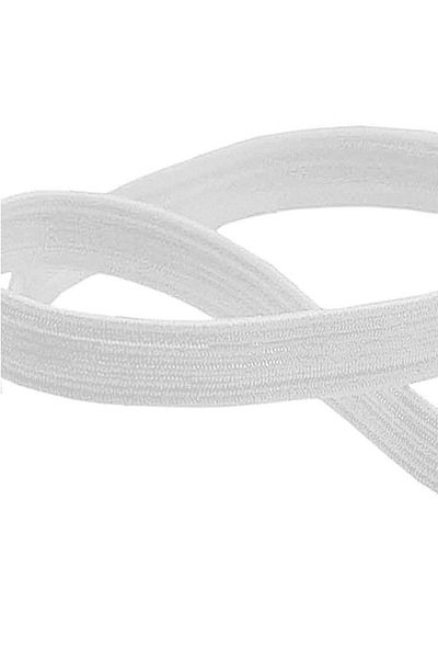 hapshoe White 12 mm 5 Mt Durable Hard Flat Elastic Ribbon Rubber