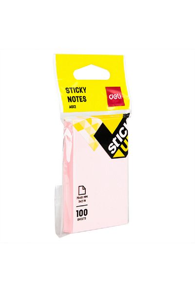 Deli 100-Sheets Plain Pastel Sticky Notes Assorted Color 3 x 2inch