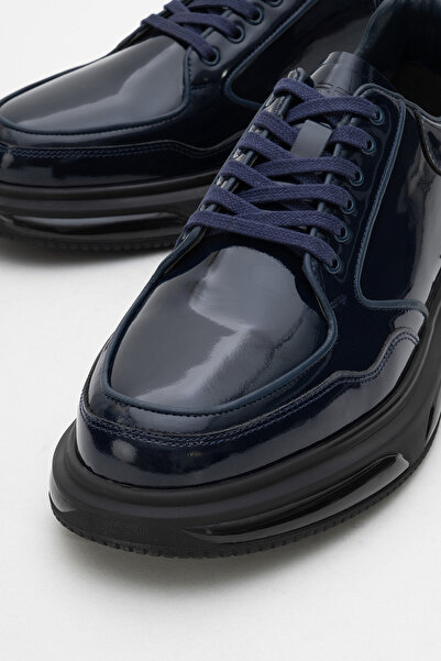 Dericlub DERİCLUB Чоловічі туфлі на товстій підошві з шнурівкою Casaul З натуральної шкіри CR 2568 СИНІЙ