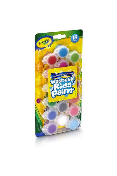 Crayola Kids Washable Paint Pots with Brush Multicolor