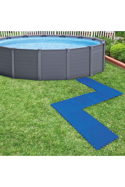 Intex Krystal Clear Pool Basics Interlocking Padded Floor Protector Blue