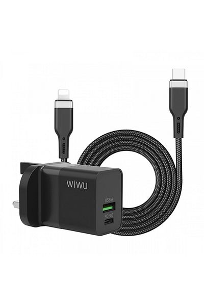 WIWU Wiw Chrg30W+C-Light.CableQCBTCL – محول PD صغير الحجم لأجهزة iPhone وأجهزة USB-C