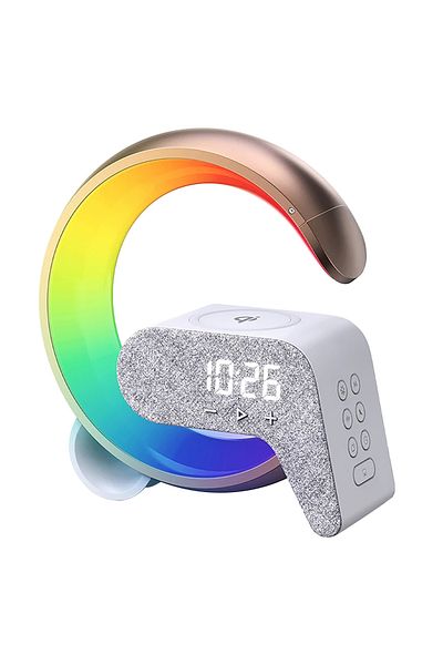 nivazo Smart LED RGB lamp with 3 in 1 wireless charger 10W, Nivazo G-Shape, alarm function