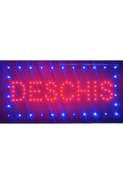 ledist Reclama Luminoasa, Ledstar, Deschis, de interior, rosu cu albastru, 50x25cm