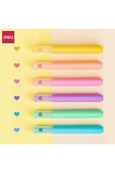 Deli Chisel Tip Bright Highlighter Assorted Color 1-4mm