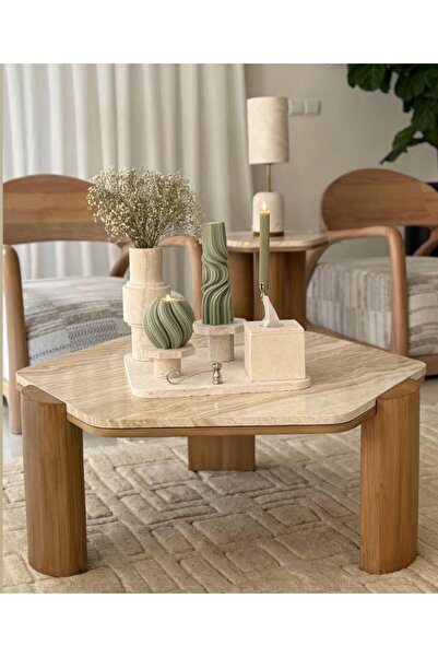 SCA CANDLE Dekoratif Mum Dalga +Yuvarlak Dalga+Çizgili Şamdan Mum toplam 3 parça