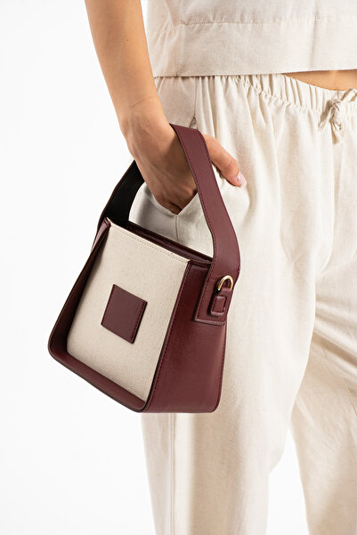 pasyone Burgundy Canvas Women's Shoulder Bag