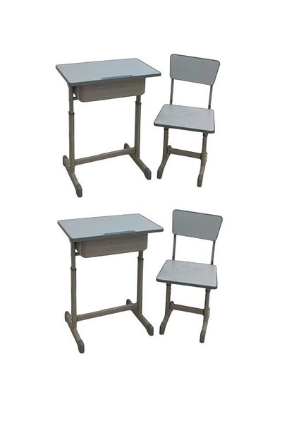 smart home Kids Study Desk Set 2 Tables + 2 Chairs | Study Table and Chair Set with Fiber Surface and Iron Legs