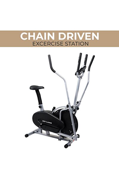 SKY LAND 2-in-1 Cross Trainer EM-1502, Elliptical & Exercise Bike for Home, Adjustable Resistance