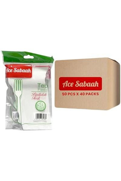 Ace Sabaah White Disposable Fork 50pcs X 40 packs