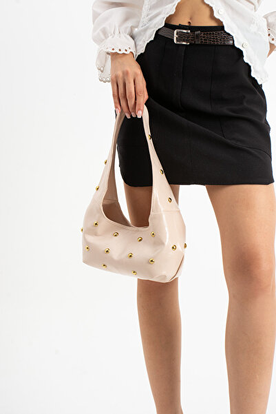 pasyone Beige Stylish Detailed Women's Shoulder Bag