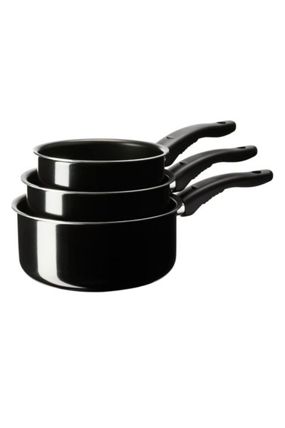 IKEA Kavalkad teflon sos tencere seti 3 lü siyah