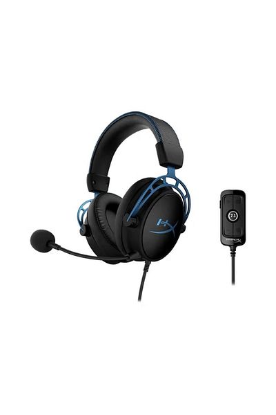 HyperX Alpha S 7.1 Gaming Headset Blue Wired Earphones with Mic for PC DJ and Aviation Use