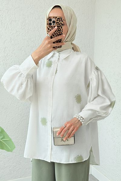 Salih Çelebi Πουκάμισο Sun Pattern 2331 - KHAKI