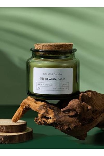 Generic Scented Candles, Long Lasting Strong Fragrance Aromatherapy Candles, 70g (GILDED WHITE PEACH)