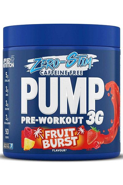 applied nutrition Zero Stimulant Pump 3G Pre-Workout With Fruit Burst -50 Scoops-375Gm