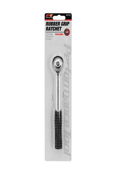 Performance Tool Chrome Plated Rubber Grip Ratchet